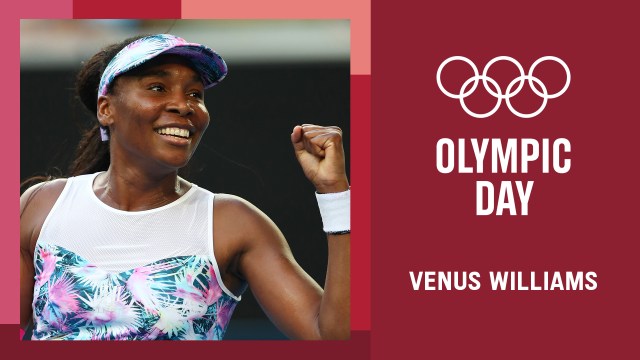 Olympic Day workout graphic with Venus Williams 